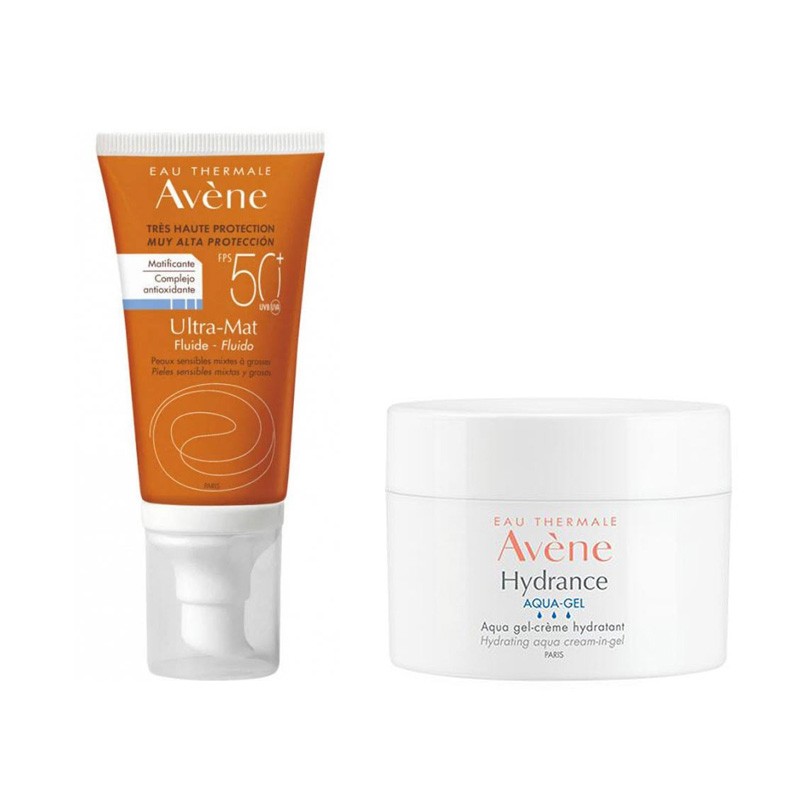 AVENE Hydrance Aqua Gel Moisturizing Cream 50ml + Avène Ultra Mat Fluid SPF50+ 50ml