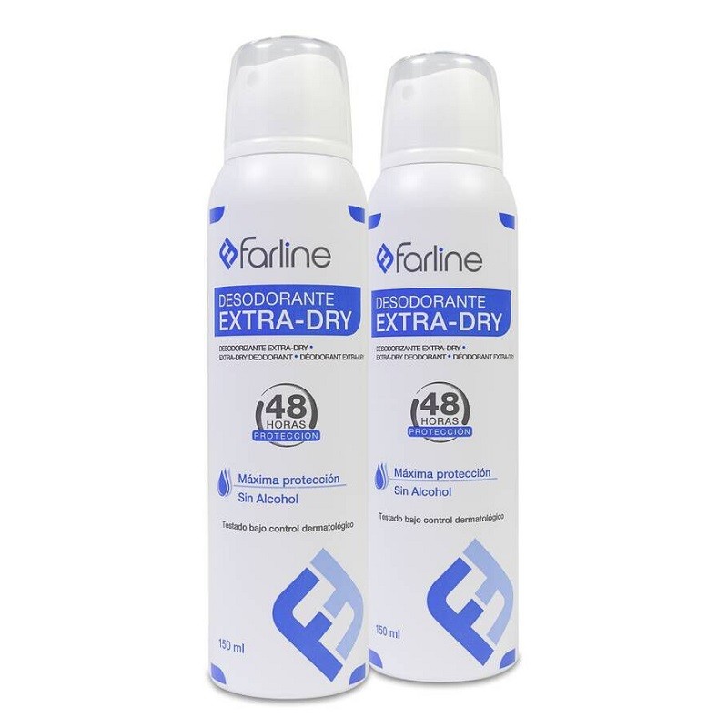 FARLINE Extra-Dry DUPLO Deodorant Spray 2x150ml FARLINE Extra-Dry DUPLO Deodorant Spray 2x150ml