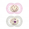 Ciuccio per capezzoli in silicone MAM Night +6 x2 (rosa)