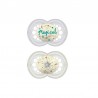 Ciuccio per capezzoli in silicone MAM Night +6 x2 (Bianco/Grigio)