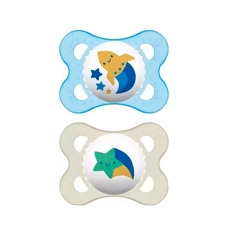 MAM Sucette Originale en Latex 0-6M 2 Unités Bleu et Blanc