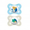 MAM Sucette Originale en Latex 0-6M 2 Unités Bleu et Blanc