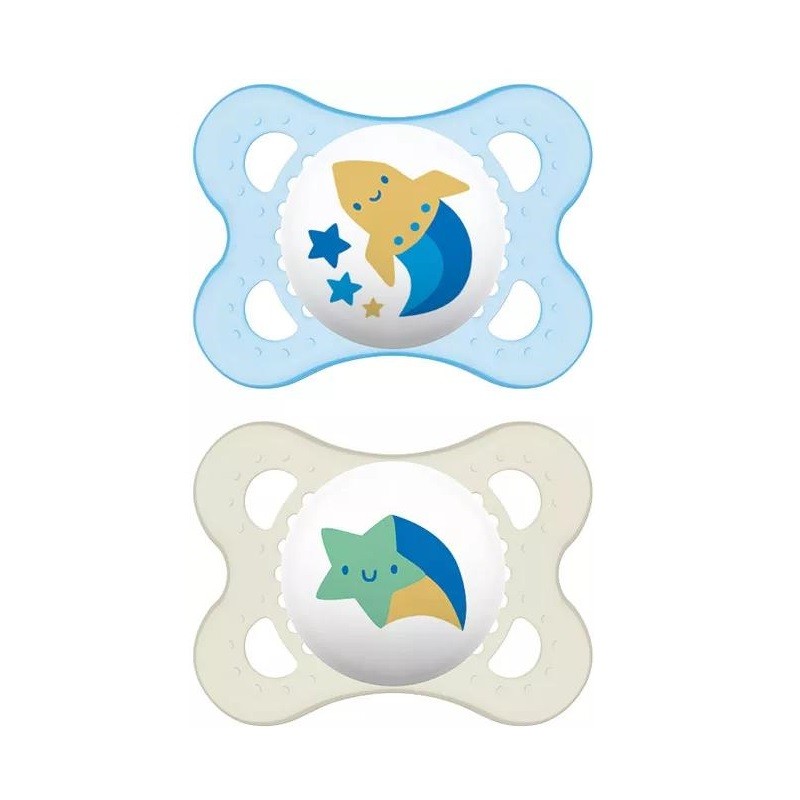 MAM Original Silicone Pacifier 0-6M 2 Units Blue