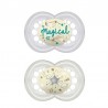 Chupeta de mamilo MAM Night Latex +6 x2 (cinza e branco)