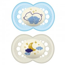 Chupeta MAM Original Night Latex 6+M 2 Unidades (Azul e Branco)