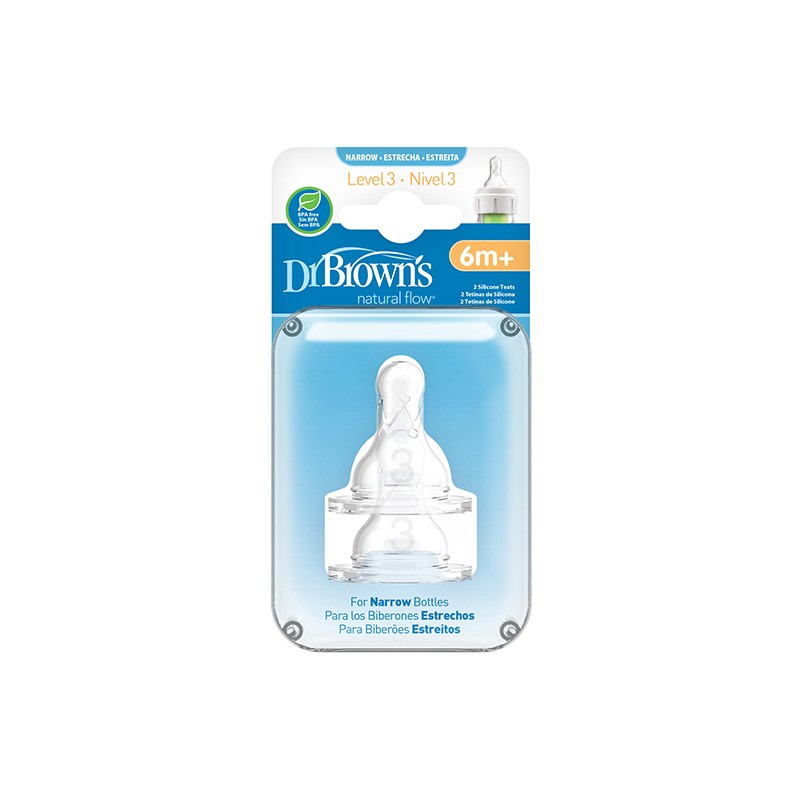 DR. BROWN'S Tettarella a bocca standard Livello 3 +6 mesi 2 unità DR. BROWN'S Tettarella a bocca standard Livello 3 +6 mesi 2 unità