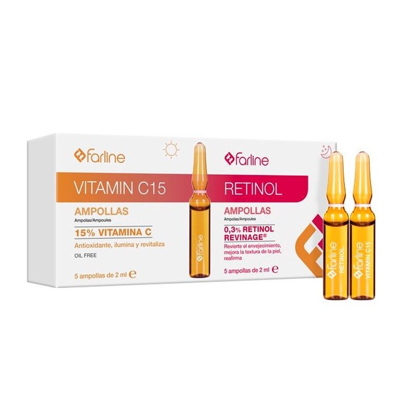 FARLINE Vitamin C15 + Retinol Ampullen 10 Ampullen (5+5 Einheiten)