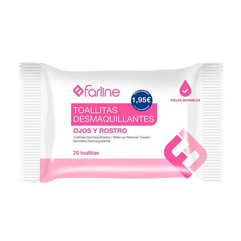 FARLINE Toalhetes Desmaquilhantes 20 unidades FARLINE Toalhetes Desmaquilhantes 20 unidades