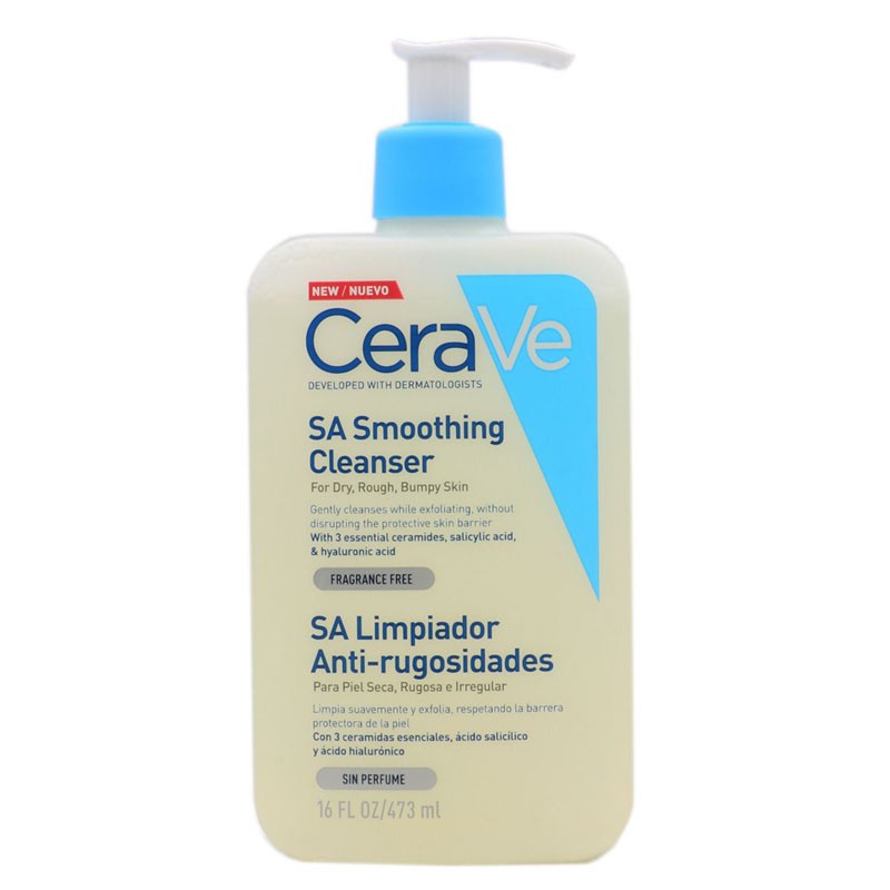 CeraVe – SA Smoothing Cleanser. Limpiador facial Anti-rugosidades para piel  seca, rugosa e irregular