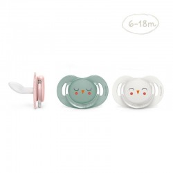 Ciuccio SUAVINEX Bonhomía Tettarella anatomica in silicone SX Pro 6-18 M (Gufo Bianco)