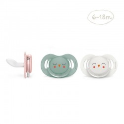 SUAVINEX Pacifier Bonhomía Anatomical Silicone Teat SX Pro 6-18 M (Pink Owl)