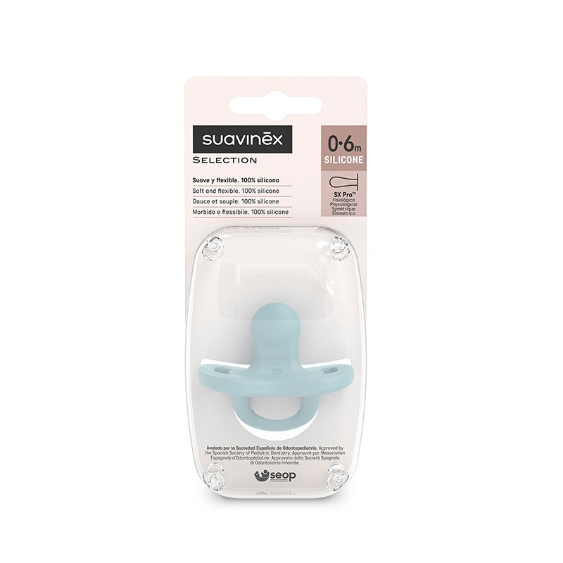 SUAVINEX SX Pro Physiological Silicone Pacifier 0-6 Months (Blue)