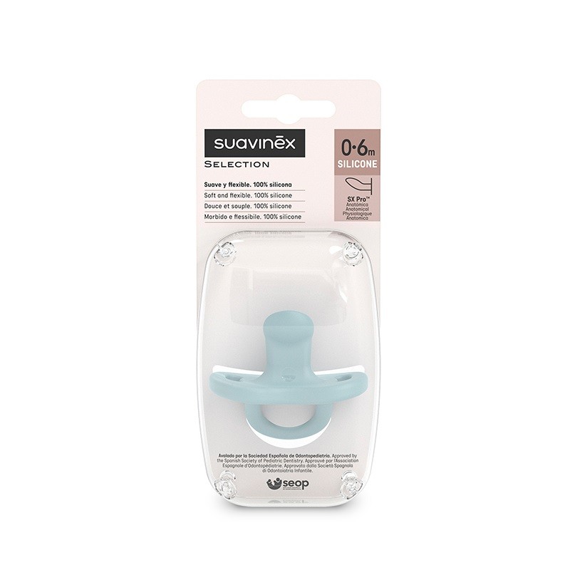 SUAVINEX All-Silicone Pacifier SX Pro Anatomical 0-6 Months (Blue)