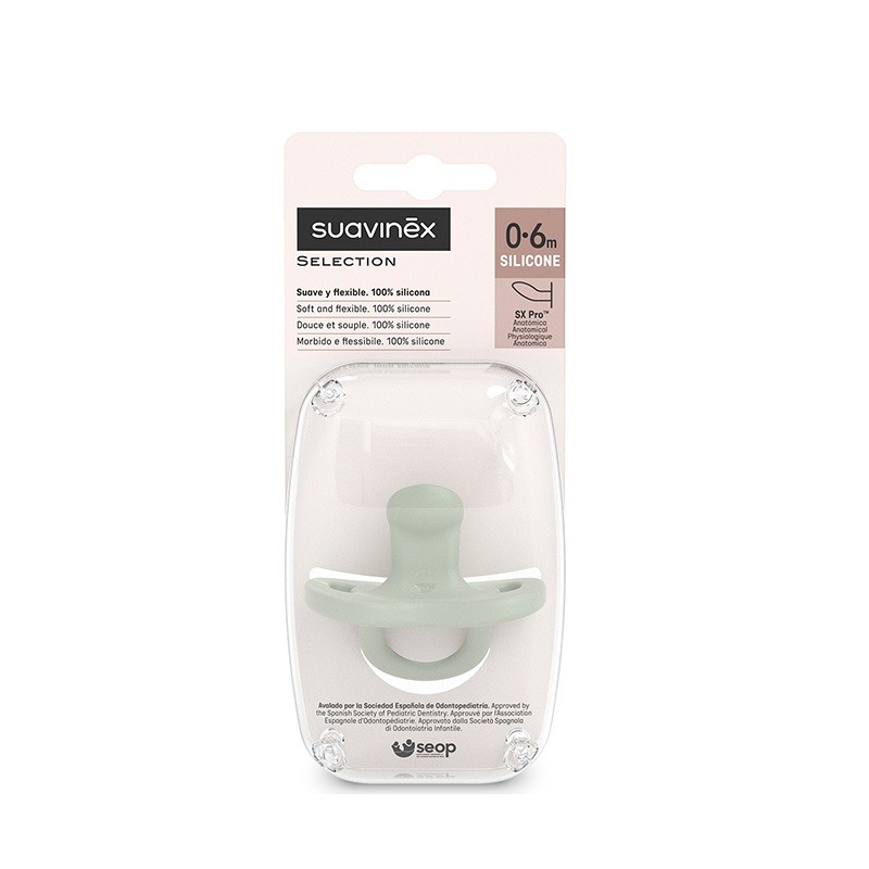SUAVINEX All-Silicone Pacifier SX Pro Anatomical 0-6 Months (Green)