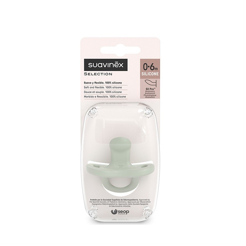 SUAVINEX Vollsilikon-Schnuller SX Pro Anatomisch 0-6 Monate (Grün) SUAVINEX Vollsilikon-Schnuller SX Pro Anatomisch 0-6 Monate (Grün)