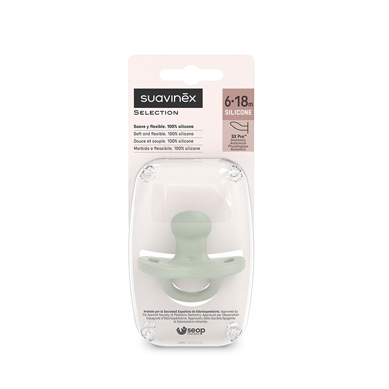 SUAVINEX Vollsilikon-Schnuller SX Pro Anatomical 6-18 Monate (Grün) SUAVINEX Vollsilikon-Schnuller SX Pro Anatomical 6-18 Monate (Grün)