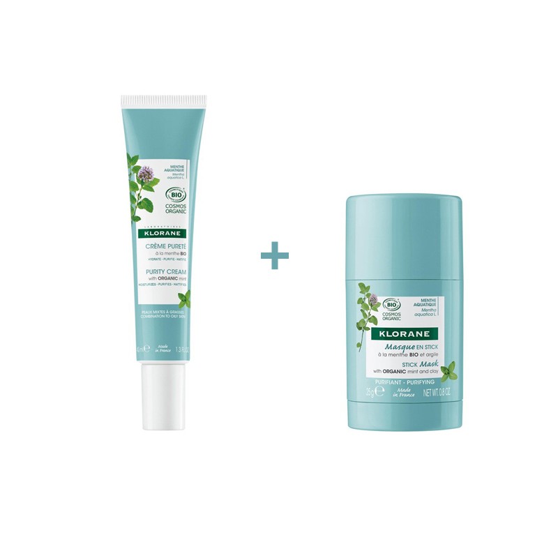 KLORANE Masque Stick Menthe Bio 25 gr + Crème Purifiante Menthe 40 ml KLORANE Masque Stick Menthe Bio 25 gr + Crème Purifiante Menthe 40 ml