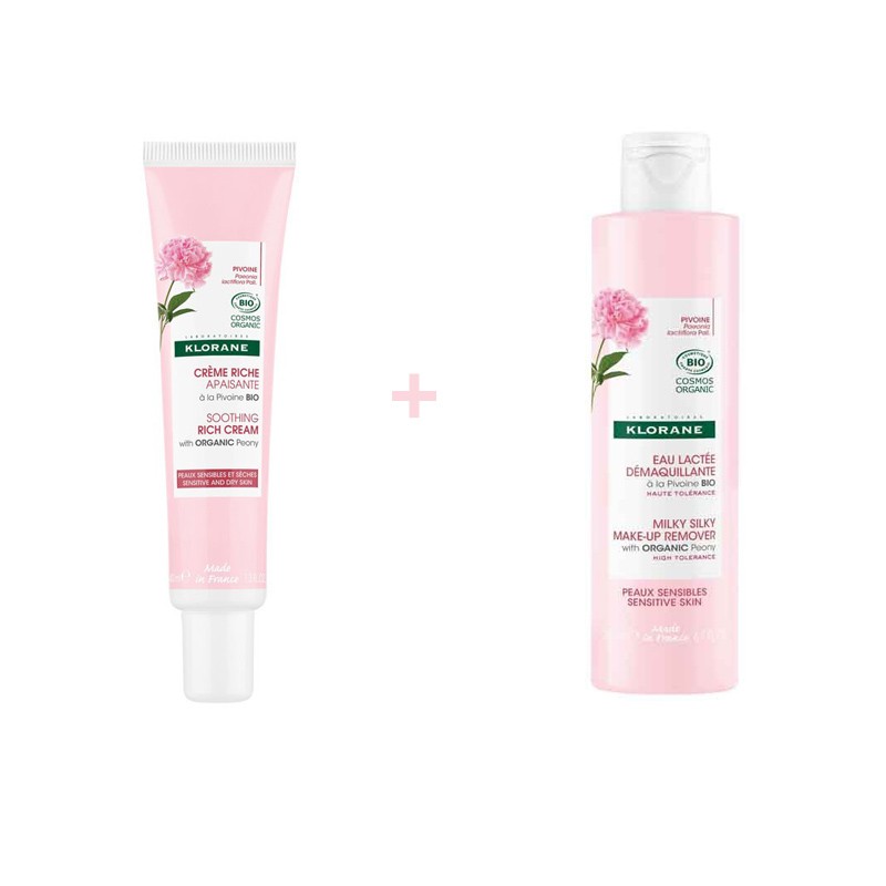 KLORANE Peônia Fluido Desmaquilhante Micelar 200 ml + Creme Nutritivo 40 ml KLORANE Peônia Fluido Desmaquilhante Micelar 200 ml + Creme Nutritivo 40 ml