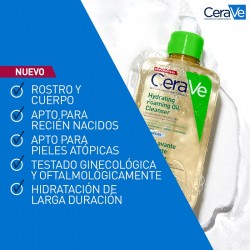 Características do óleo de limpeza espumante CERAVE 473 ml