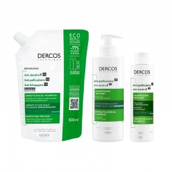 VICHY Dercos Shampoing Antipelliculaire Cheveux Normaux-Gras ECO RECHARGE 500 ml