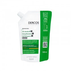 VICHY Dercos Shampoing Antipelliculaire Cheveux Secs ECO RECHARGE 500 ml