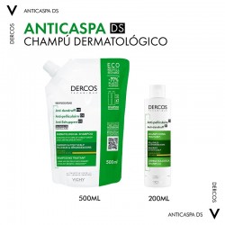 VICHY Dercos Antischuppenshampoo für trockenes Haar ECO RECHARGE 500ml