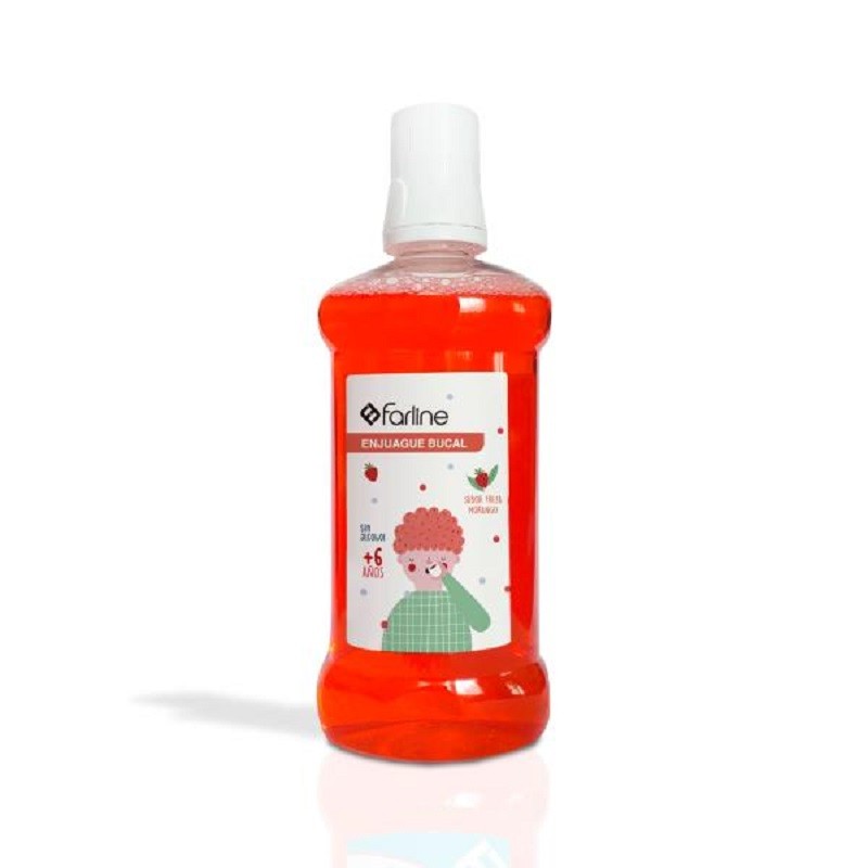 FARLINE Junior Collutorio 500ml Con gradevole profumo e sapore di fragola FARLINE Junior Collutorio 500ml Con gradevole profumo e sapore di fragola