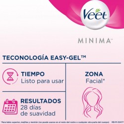 VEET Pure Gesichtskaltwachsstreifen Empfindliche Haut 20 Einheiten Easy-Gel-Technologie