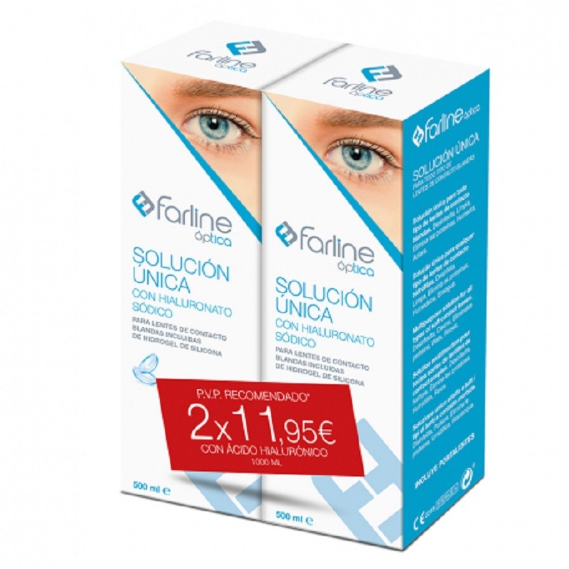 FARLINE Optica Soluzione Singola con Sodio Ialuronato DUPLO 2x500ml
