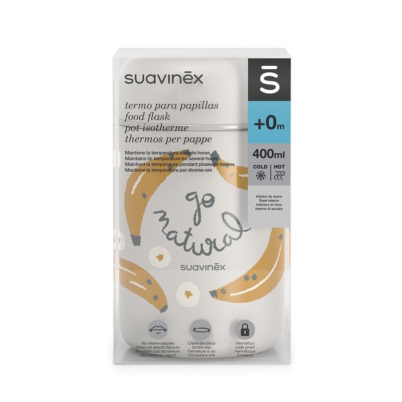 SUAVINEX Garrafa Térmica para Mingaus "Go Natural" Bananas 400ml SUAVINEX Garrafa Térmica para Mingaus "Go Natural" Bananas 400ml