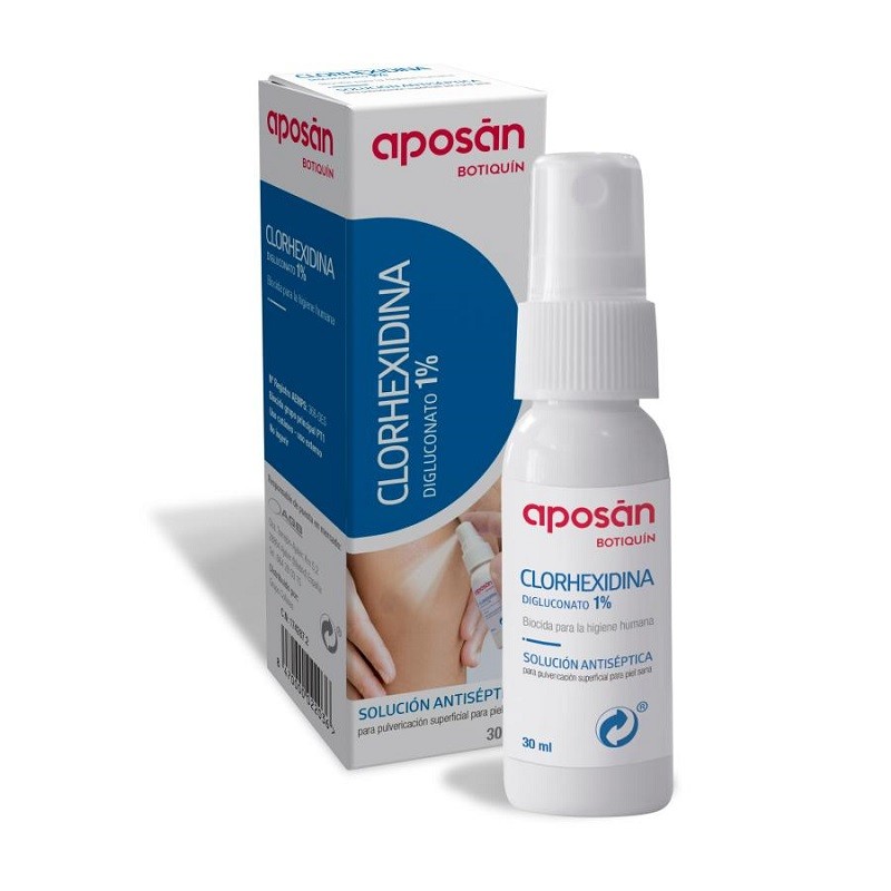 Kaufen Sie APOSAN Chlorhexidindigluconat 1% Antiseptische Lösung 30ml Kaufen Sie APOSAN Chlorhexidindigluconat 1% Antiseptische Lösung 30ml