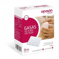 Tissu non tissé en gaze stérile APOSAN 10 cm x 10 cm (20 gazes)