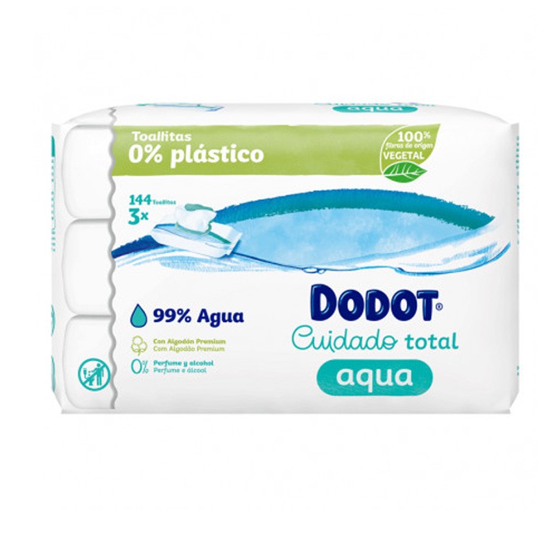Dodot Aqua Plastic Free Wipes 3x48 (144 units)【ONLINE OFFER】