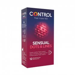 CONTROL Preservativo Sensual Dots & Lines per punti e smagliature 12 unità