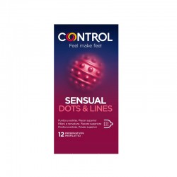 CONTROL Sensual Dots & Lines Kondom gegen Punkte und Dehnungsstreifen 12 Stück