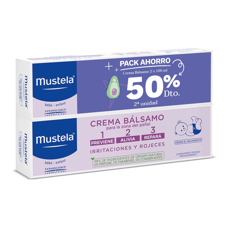MUSTELA Cream Balm 1-2-3 Diaper Change DUPLO 2x100ml VALUE PACK