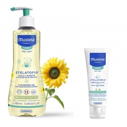 MUSTELA Pack Huile de Bain Stelatopia 500 ml + Crème Visage 40 ml