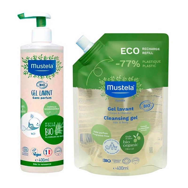 Mustela pack essentiel de toilette bébé-shampoet gel nettoyant + lait à  prix pas cher