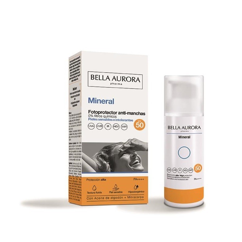 BELLA AURORA Minerale Fotoprotettivo Antimacchie 0% Filtri Chimici SPF50 (50ml)