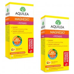 AQUILEA Magnesio + Potasio Sabor Naranja Duplo 2x28 Comprimidos Efervescentes