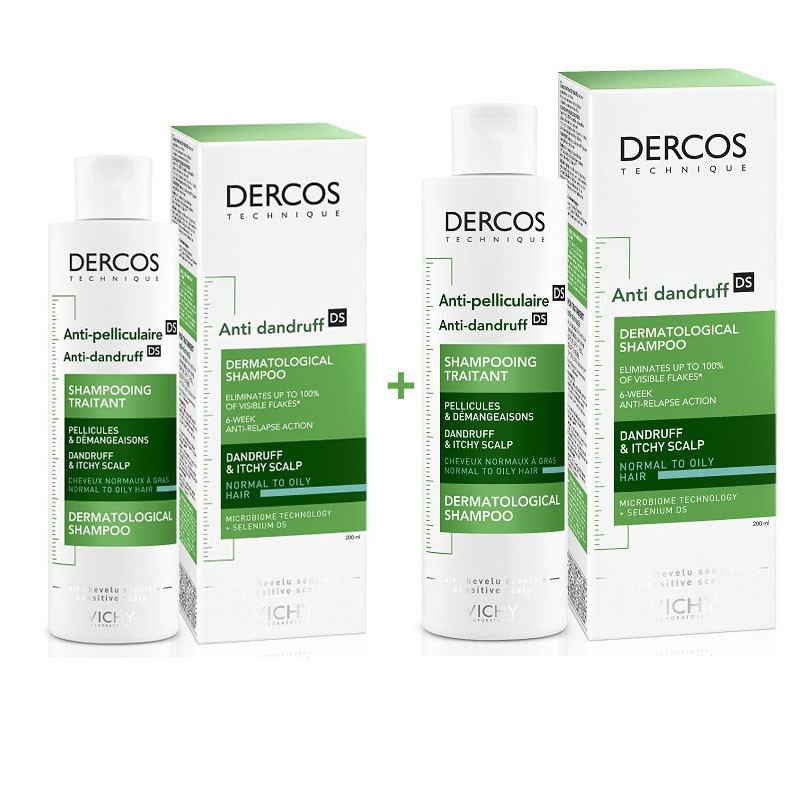 VICHY Dercos Antiforfora Capelli Normali-Grassi Duplo 2x200ml