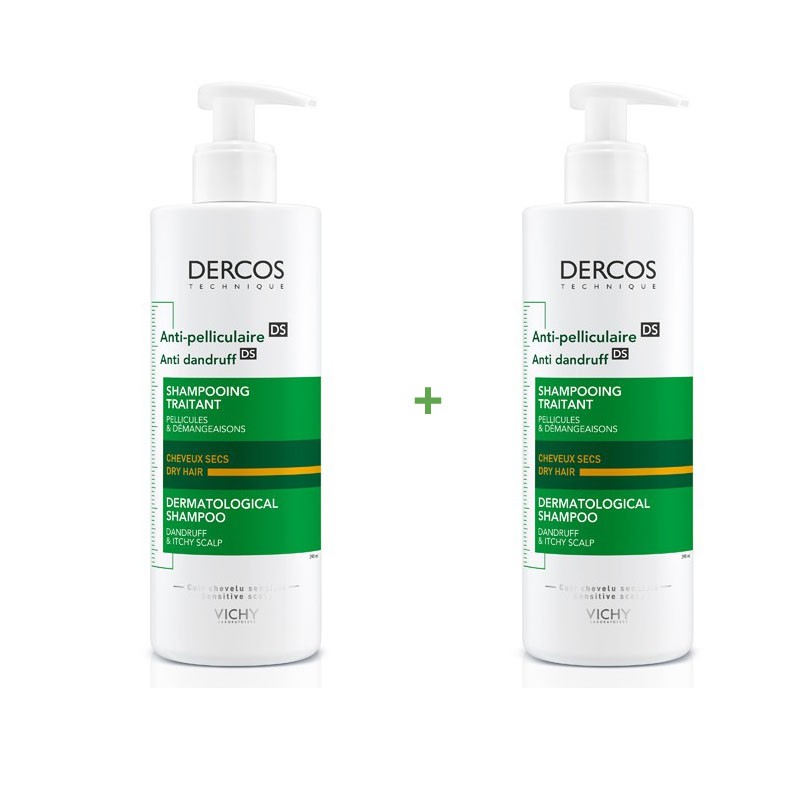 VICHY Dercos Anti-Schuppen-Shampoo für trockenes Haar Duplo 2x390ml VICHY Dercos Anti-Schuppen-Shampoo für trockenes Haar Duplo 2x390ml