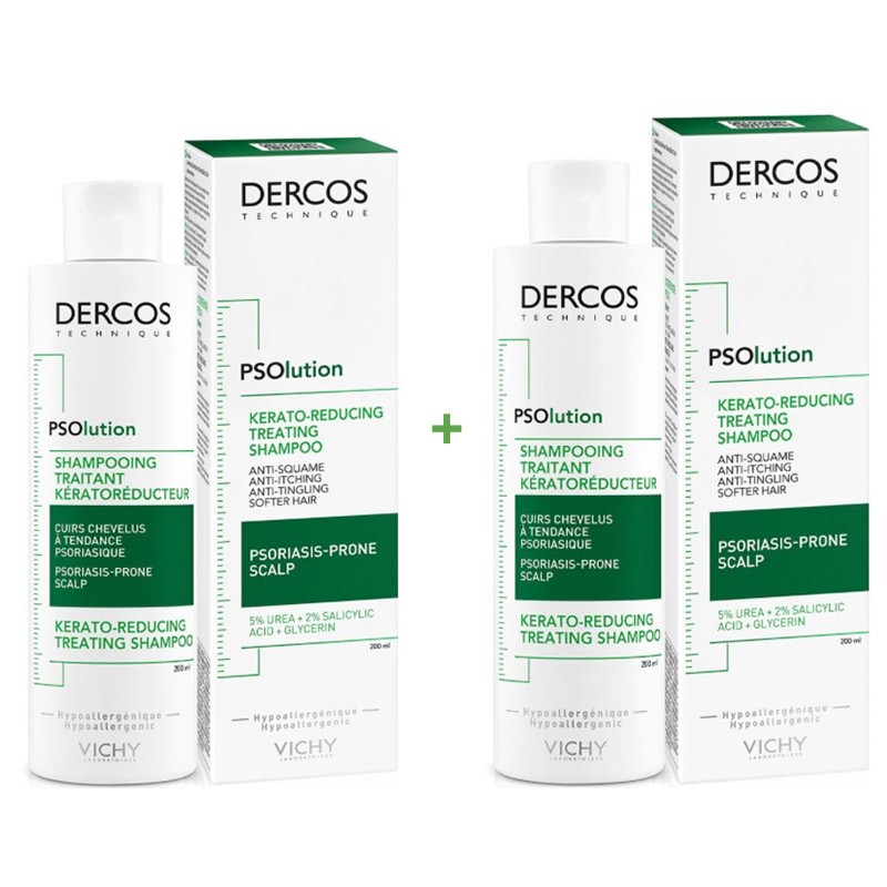 VICHY Dercos PSOlution Keratorreductor Duplo Behandlungsshampoo 2x200ml VICHY Dercos PSOlution Keratorreductor Duplo Behandlungsshampoo 2x200ml