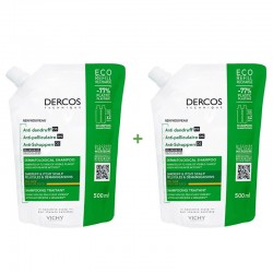 VICHY Dercos Anti-Dandruff Shampoo for Dry Hair ECO RECHARGE Duplo 2x500ml