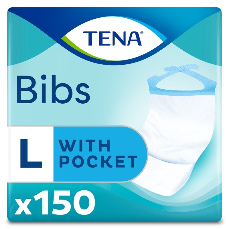 TENA Bibs Einweg-Lätzchen für Erwachsene Größe L 150 Einheiten TENA Bibs Einweg-Lätzchen für Erwachsene Größe L 150 Einheiten