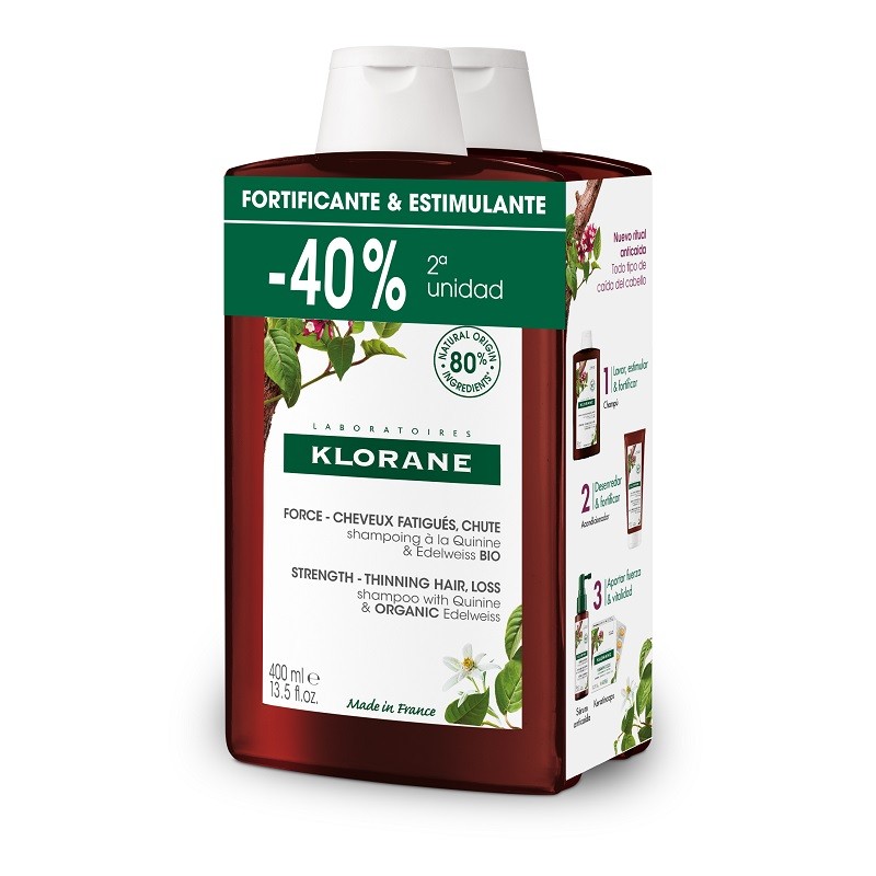 KLORANE DUPLO Chinin Shampoo 2x400ml KLORANE DUPLO Chinin Shampoo 2x400ml