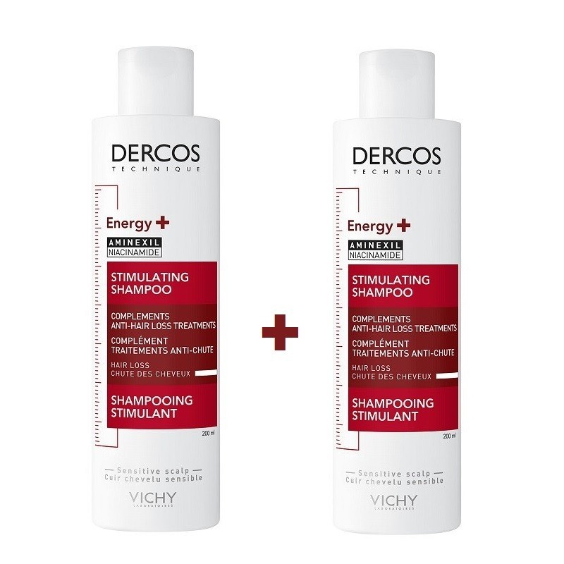 VICHY Dercos DUPLO Shampoing Énergisant Stimulant Anti-Chute 2x200 ml