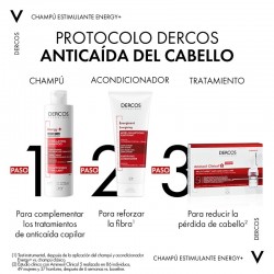 VICHY Dercos DUPLO Shampoing Énergisant Stimulant Anti-Chute 2x200 ml
