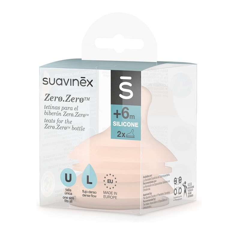 Suavinex Tetina Silicona Redonda Papilla Flujo Denso +4M 2 unidades -  Farmacia Quintalegre