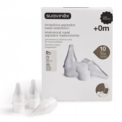 Peças sobressalentes para aspirador nasal anatômico SUAVINEX 10 unidades